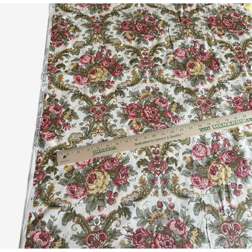 Waverly Fabrics ROSEMONT 4.5yd x 59 Cotton English Rose Garden Vtg Home Decor - Picture 3 of 6
